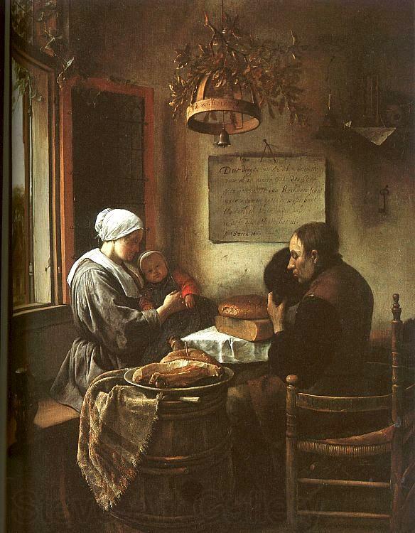 Jan Steen Grace Before a Meal Germany oil painting art